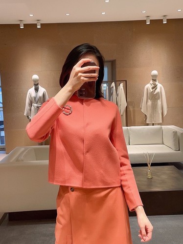 GIADA正品代购23年春夏新款短款直筒长袖通勤羊毛羊绒短大衣