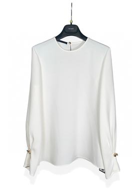 意大利代购GIADA迦达2024新款早秋白色真丝衬衣