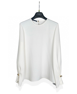 意大利代购GIADA迦达2024新款早秋白色真丝衬衣