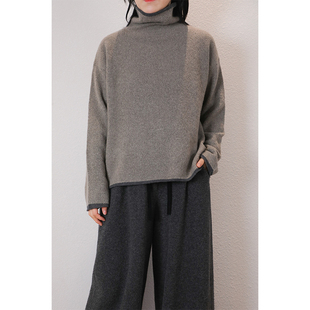 东雍 衣食皆修行 高领手工加密提花双面两穿定纺梨面纱羊绒套头衫