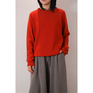 简约圆领百搭加密卷边羊绒针织套头基础打底衫 东雍 春风十里柔情