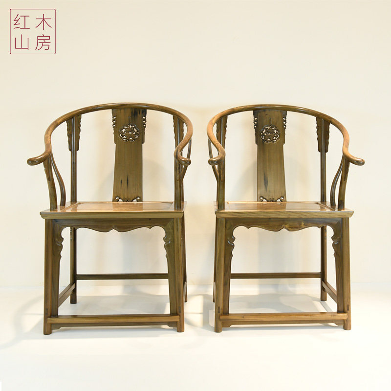 铁力藏金丝楠木麒麟纹圈椅王世襄款明式主人椅茶椅中式客厅家具