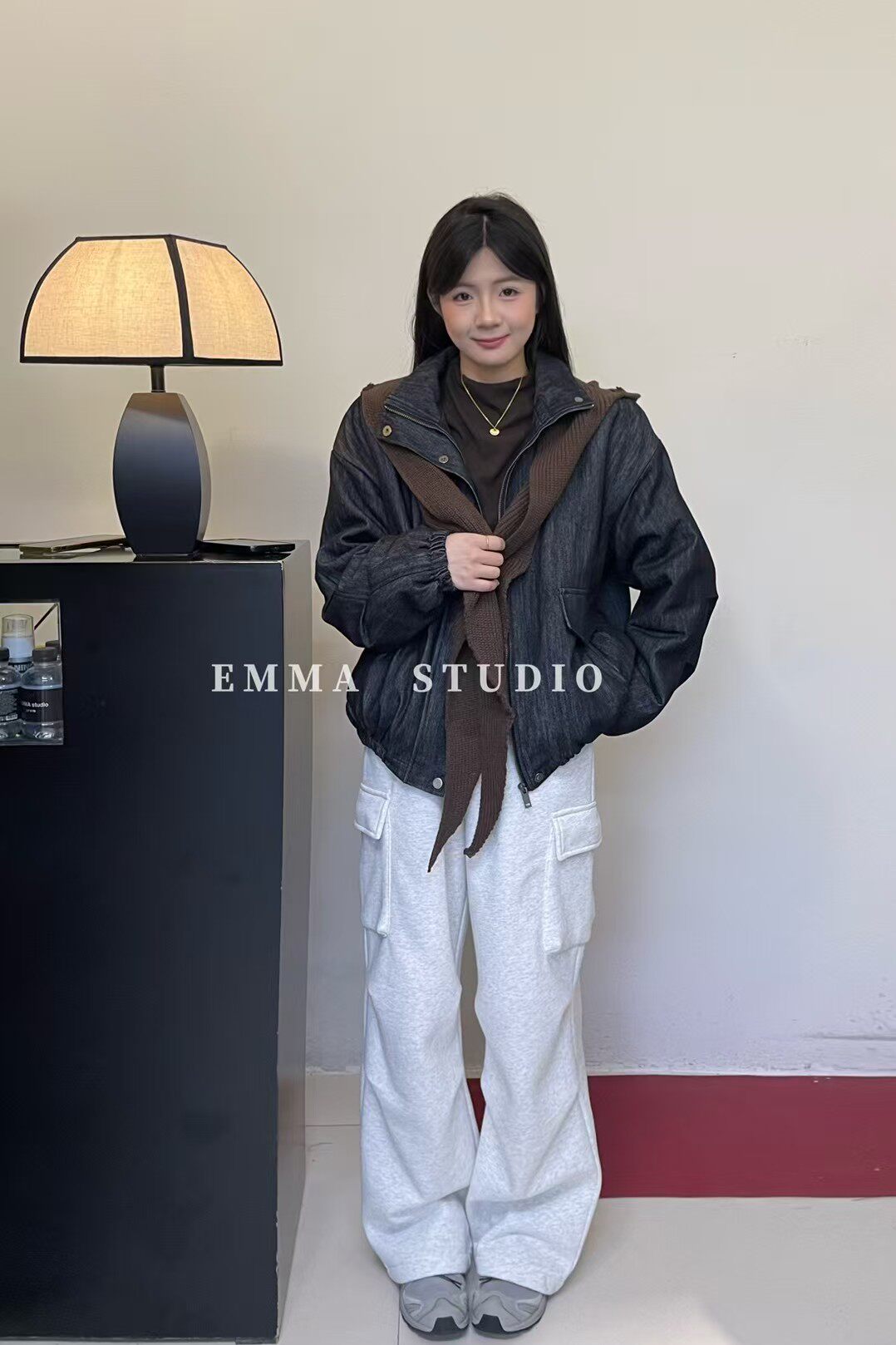 EMMA2025冬季新款韩版休闲加绒牛仔外套女宽松显瘦百搭夹克上衣