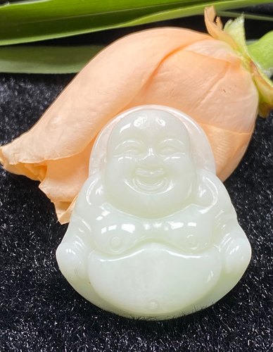 蓝田玉颈饰玉石吊坠景区同款观音挂件弥勒佛鉴定证书锁骨链活玉