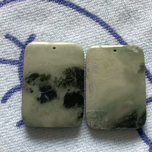 天然正品西安蓝田玉平安无事牌吊坠精品山水意境方牌活玉挂件送证