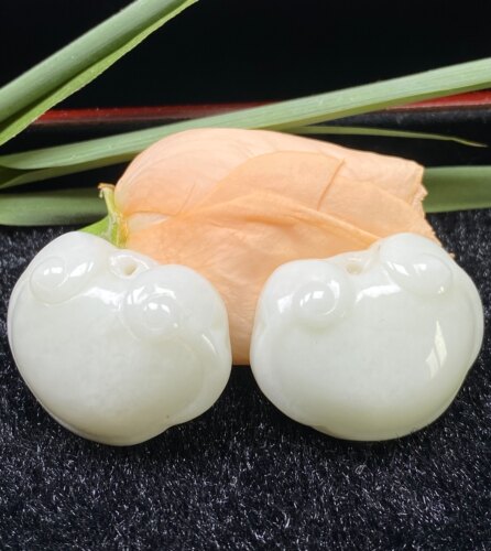 平安锁天然正品吊坠玉石蓝田玉
