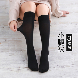 3双加厚中筒袜丝袜春秋防勾丝不加绒及膝ins潮高筒袜小腿袜jk长筒