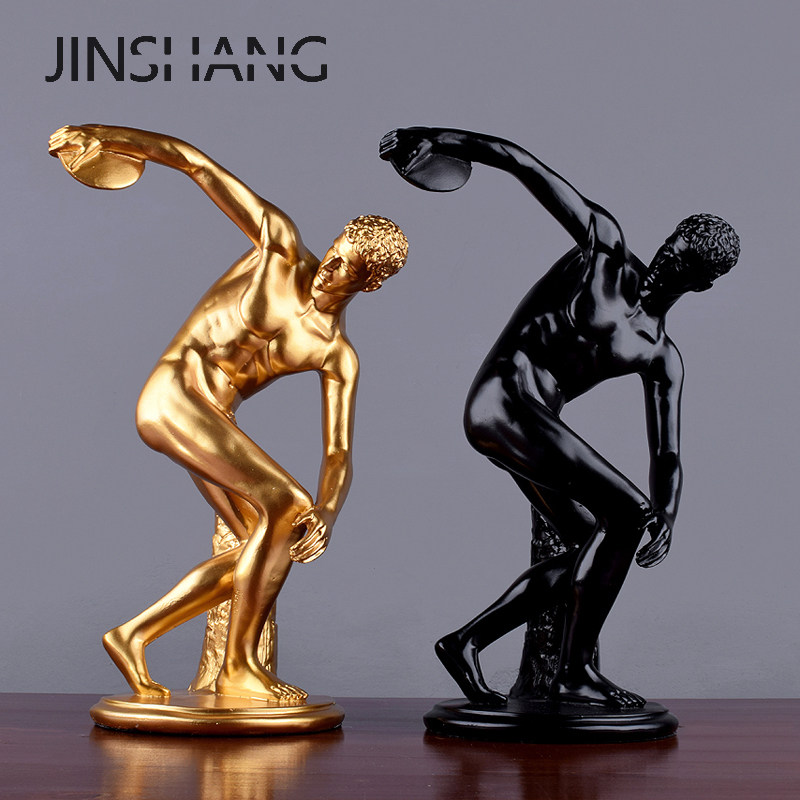 掷铁饼者欧洲男人雕塑摆件欧式书房客厅运动员家居装饰软装摆设