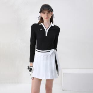 春秋季高尔夫女装网球服长袖裙子套装女golf服装女上衣女韩版衣服