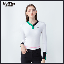 春秋季高尔夫女士长袖针织衫套装修身显瘦韩版上衣golf女装裤冬季