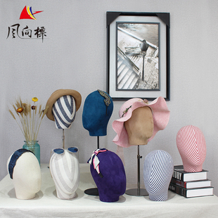 风向标高档金属男女头模帽子饰品眼睛店橱窗陈列道具模特展示架