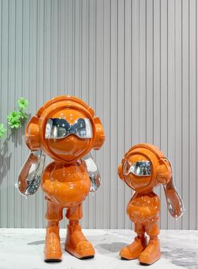 创意客厅桌面轻奢兔子摆件开放格酒架书柜装饰品玄关摆设乔迁礼物