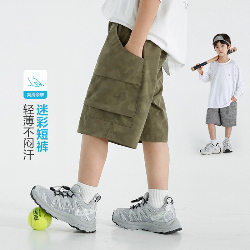 男童薄款夏装迷彩工装短裤2025夏季新款户外休闲五分裤百搭潮裤子