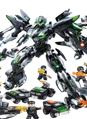 乐玩创客90170金刚特警人仔小汽车益智玩具拼插学生礼品积木