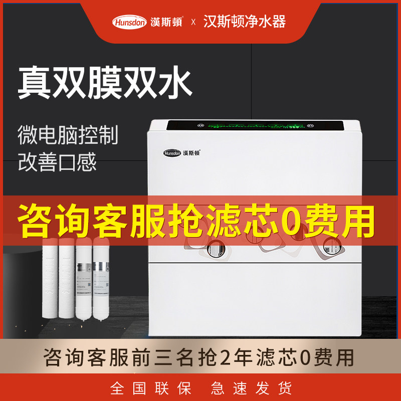 汉斯顿净水器家用直饮净水机自来水龙头过滤器ro反渗透双净水1508