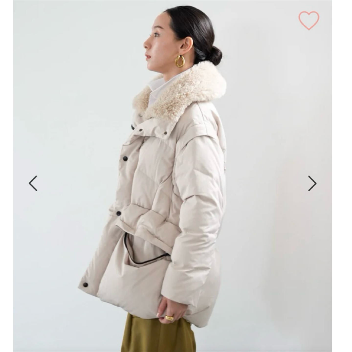 日系小众设计师线LALLIA M*U温暖的两穿中款羽绒服女