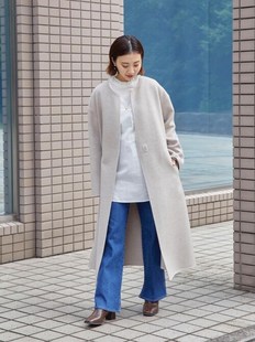 外套81羊毛 女士中长款 日单UNITED ARR0WS双面手缝毛呢大衣2.9W