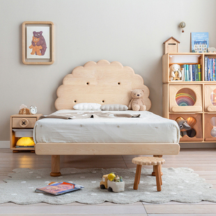 1.2 孩在 无侧款 悬浮款 1.35米儿童床小户型原创家具 圆饼干方饼干