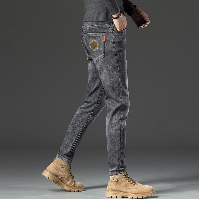 烟灰色牛仔裤男款2026春季新款潮牌高端今年流行爆款男士裤子长裤