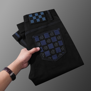 小脚裤 男士 巨好看裤 高级感黑色牛仔裤 夏季 修身 子轻奢男裤 2026新款