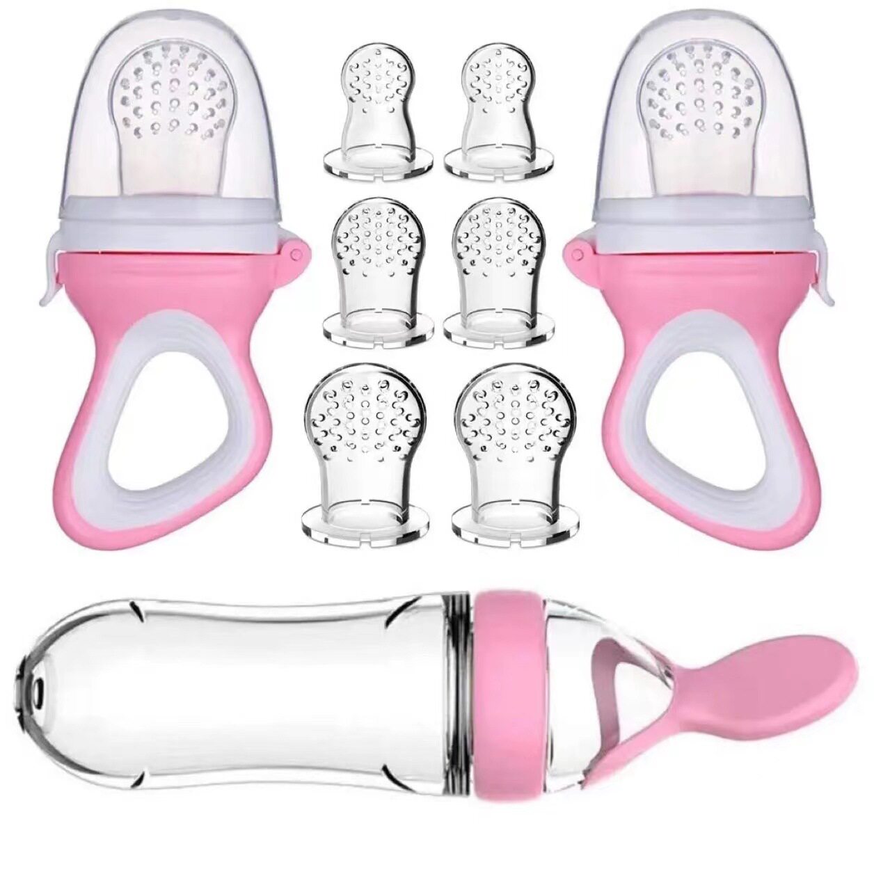 亚马逊 热卖米糊瓶咬咬乐果蔬喂食器奶嘴6个套装婴儿宝宝硅胶