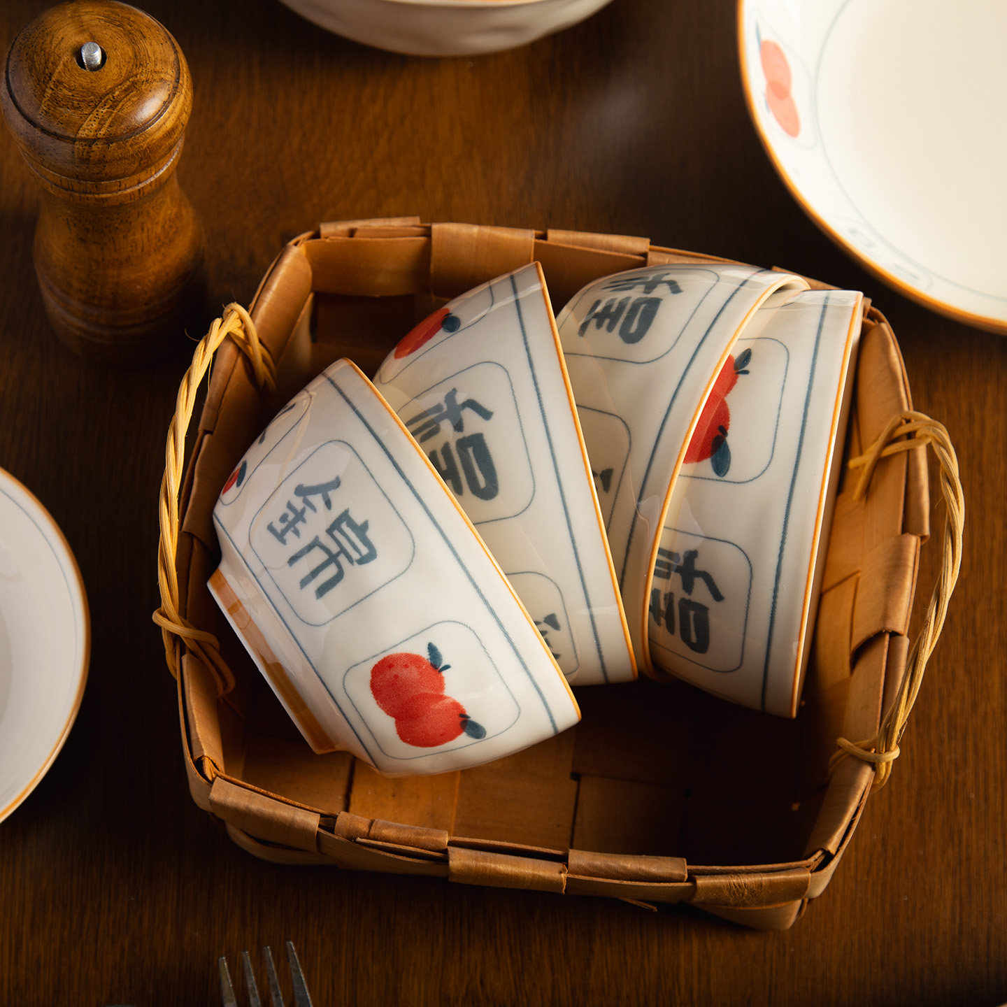 裕行 福至中式喜庆陶瓷碗碟套装家用釉下彩米饭碗高级感汤盘汤碗,餐饮具,碗,淘宝优惠券,粉丝福利购,淘宝优惠卷