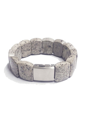 手环宽版天然岫玉河磨玉浆草花玉芝麻糕手排扣头款手链男款礼物