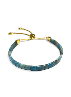 高级蓝磷灰石小方块手链湖蓝色气质女生手串精致手环生日礼物能量