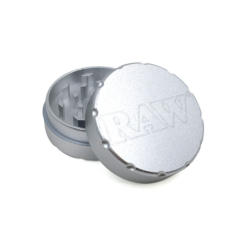 铝制缺角raw磨烟器直径52mm铝合金碎烟器两层烟草丝研磨器烟具
