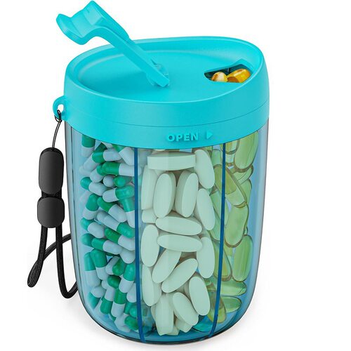 Compartmental pill storage透明密封罐储存罐烟草收纳盒防潮药罐