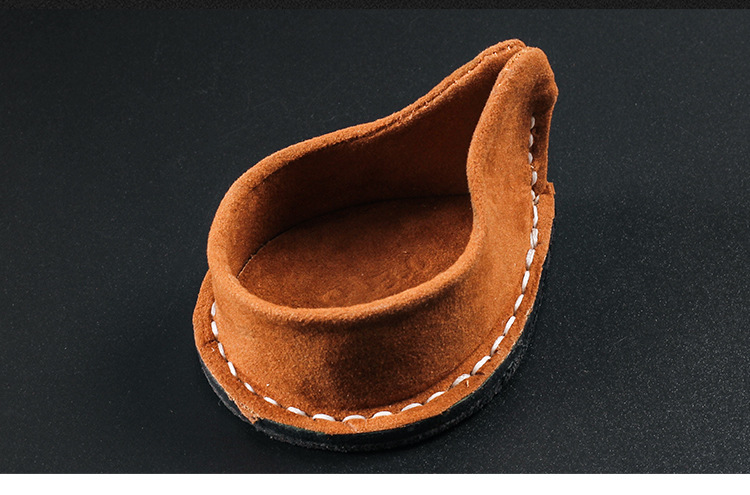 8deco牛皮烟斗架沙发座便携式 单斗架烟斗座式随行不磨损牛皮黑色