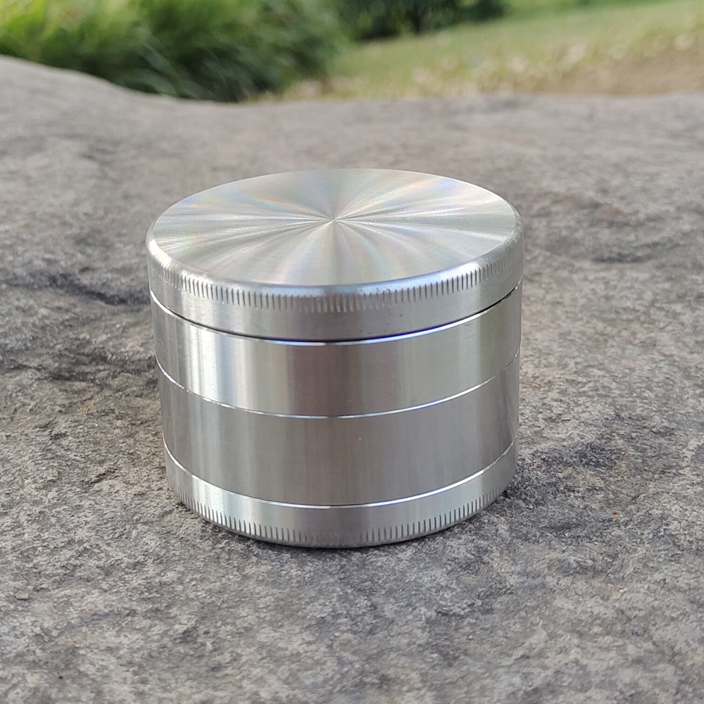 跨境新款不锈钢磨烟器4层64mm碎烟草研磨Stainless steel grinder