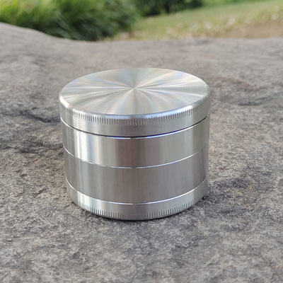 跨境新款不锈钢磨烟器4层64mm碎烟草研磨Stainless steel grinder
