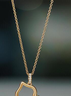 国风葫芦项链K金镶嵌天然祖母绿