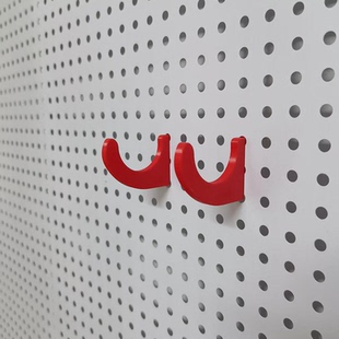 16 25圆孔洞洞板配件 挂钩鱼竿收纳支架路亚杆架展示架渔具摆放架