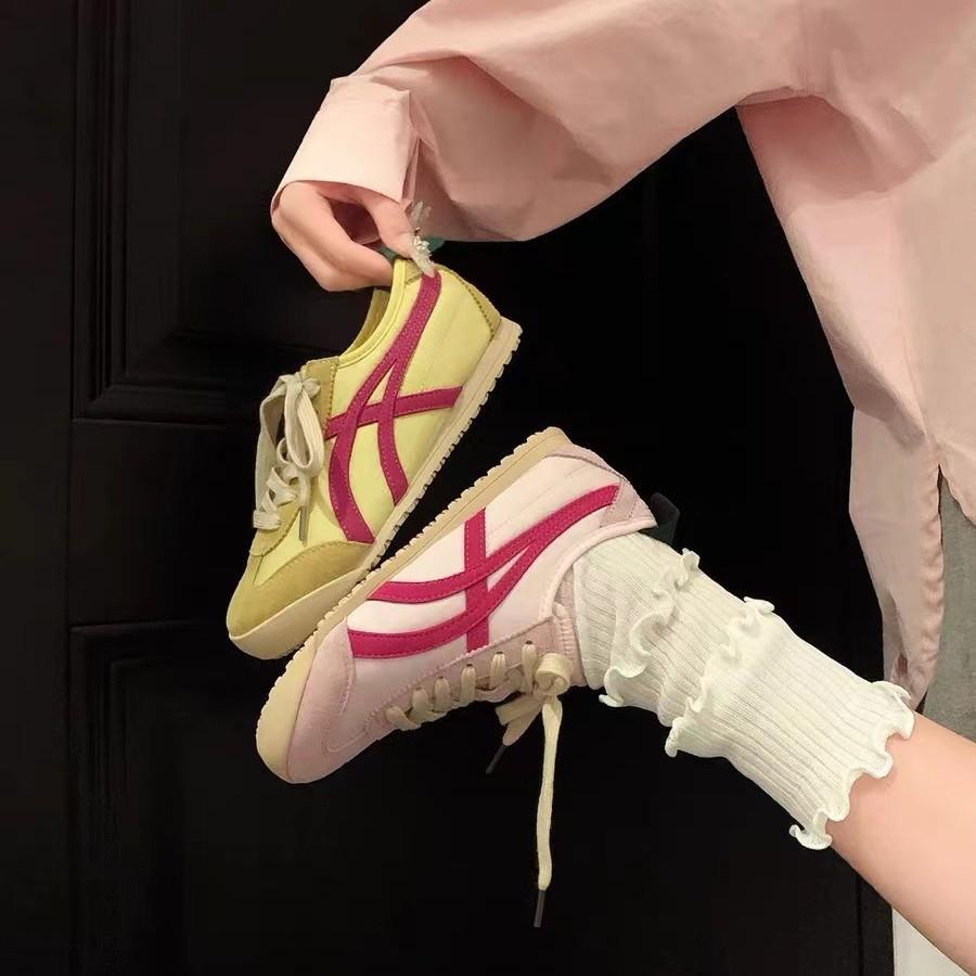 传祺女鞋~拼色真皮德训鞋女2025春季新款软底百搭休闲阿甘鞋板鞋