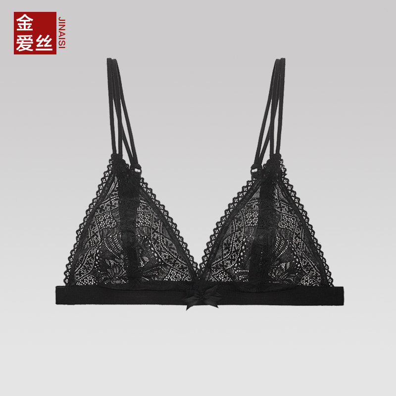 性感舒适无钢圈法式三角杯内衣 女士透视蕾丝复古上托无海绵文胸|ruв категории Нижнее белье, лифчик - от Buy2taobao.com для оказания профессиональной услуги покупки агента Taobao