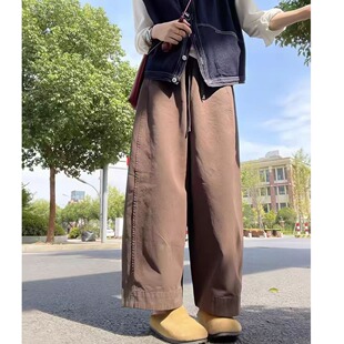 大码秋冬九分休闲阔腿裤休闲长裤胖mm宽松显瘦气球工装减龄潮裤子