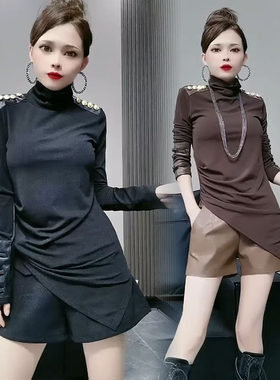 长袖韩版常规不规则螺纹棉女
