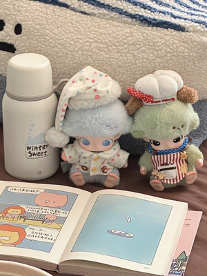 DIMOO新生日记系列10cm娃衣服可爱睡衣厨师搪胶毛绒挂件盲盒着替