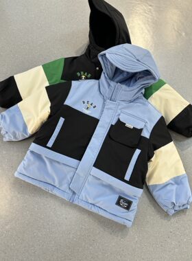 撤柜正品儿童棉服男童棉衣140/160码撞色冲锋衣厚外套2025冬