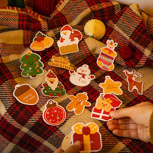 森屿叶圣诞节日装 饰吊卡派对礼物盒祝福贺卡平安夜圣诞树挂饰30枚