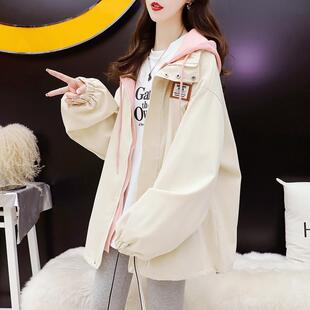 宽松休闲连帽工装外套女春秋2024新款春季洋气减龄chic港风派克服