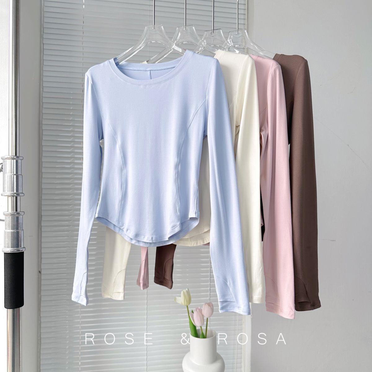 普拉提瑜伽T恤修身简约长袖