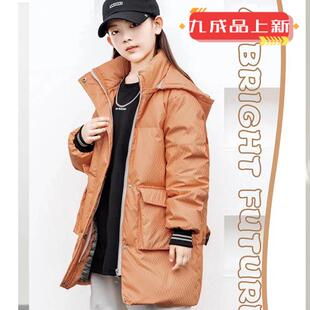 新款男女童中长款羽绒服九成品衣壳小孩学生羽绒服半九成品翻新潮