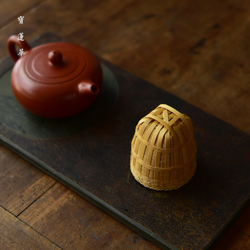 玉竹精编小竹箩茶滤 竹编茶滤 竹茶滤 茶漏过茶 滤网 配道零茶件