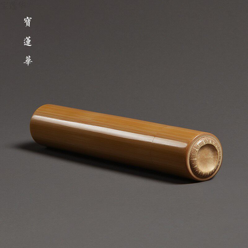 长玉竹节拔口香筒 手工镜面精磨竹罐 大号竹线香筒茶叶罐竹制香罐