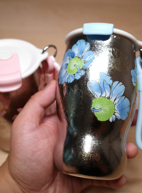 清水公司潮牌rano乐序纯钛咖啡杯高颜值水杯时尚潮流女款保温杯