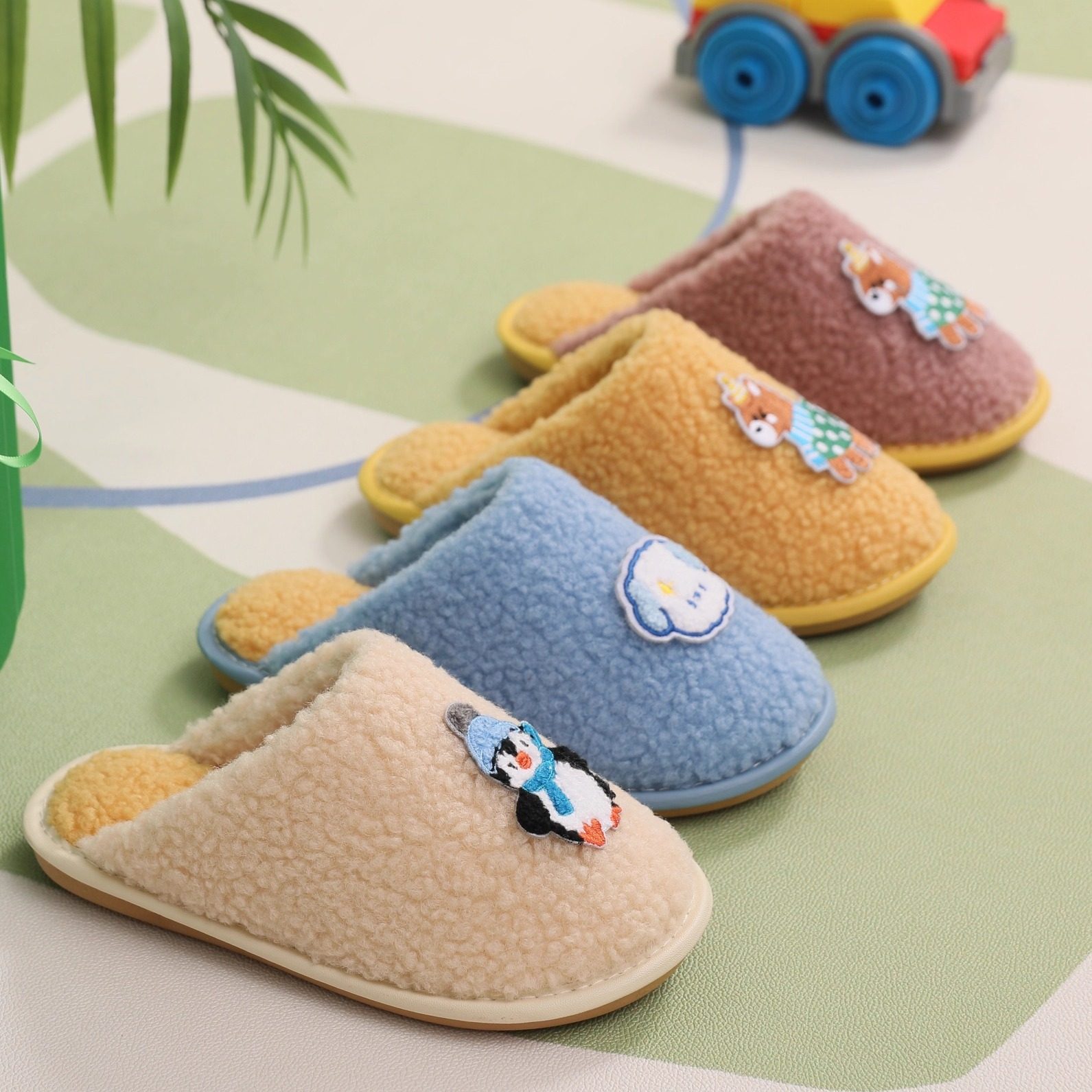 卡通羊羔绒男童儿童棉拖鞋秋冬保暖防滑毛绒居家室内地板拖鞋女孩,童鞋/婴儿鞋/亲子鞋,儿童棉拖鞋,淘宝优惠券,粉丝福利购,淘宝优惠卷
