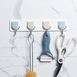 粘钩一排免打孔厨房可爱长条无痕创意强力挂墙厨房挂衣服挂钩时尚